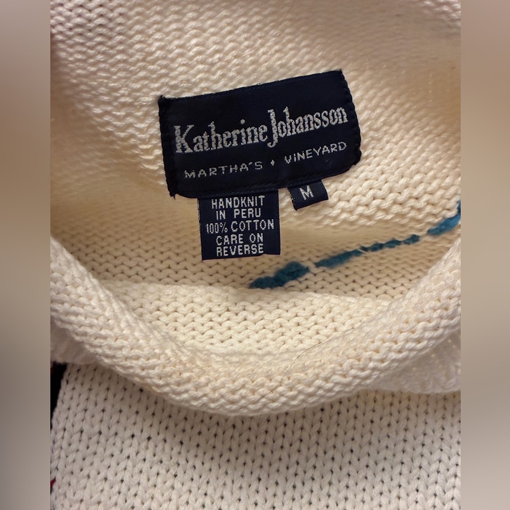 White Golf Motif Knit Sweater - Picture 12 of 14